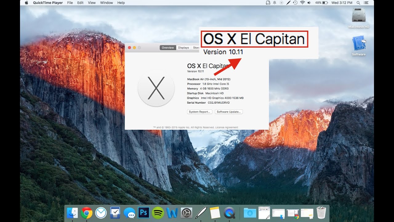 install el capitan os on new ssd for mac